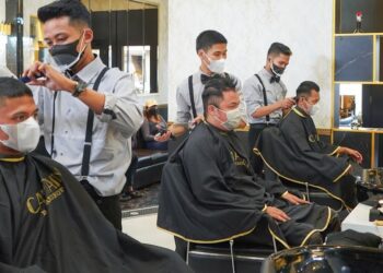 Ilustrasi pelayanan cukur rambut di Captain Barbershop Bogor. (Foto: Instagram @Captain Barbershop Bogor 4)